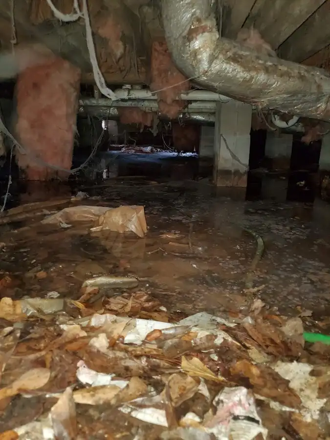 Crawl space flood assessment for Commercial Water Damage Restoration in West Samoset